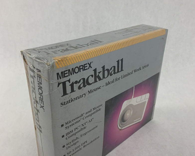 Memorex Trackball Mouse Ergonomic PC Wired Vintage NOS 3202-2313