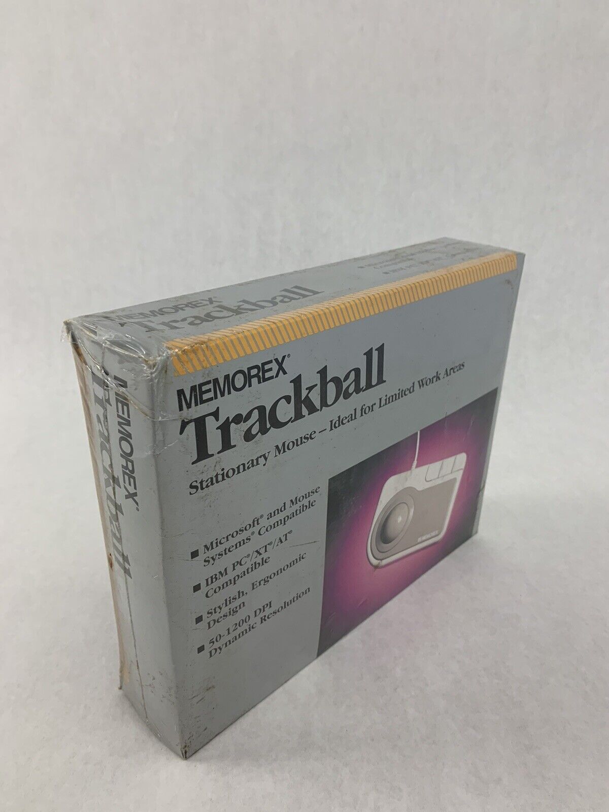 Memorex Trackball Mouse Ergonomic PC Wired Vintage NOS 3202-2313