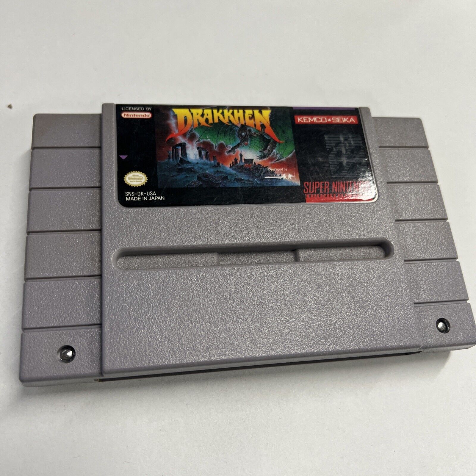 Vintage Drakkhen Super Nintendo SNES Video Game Card