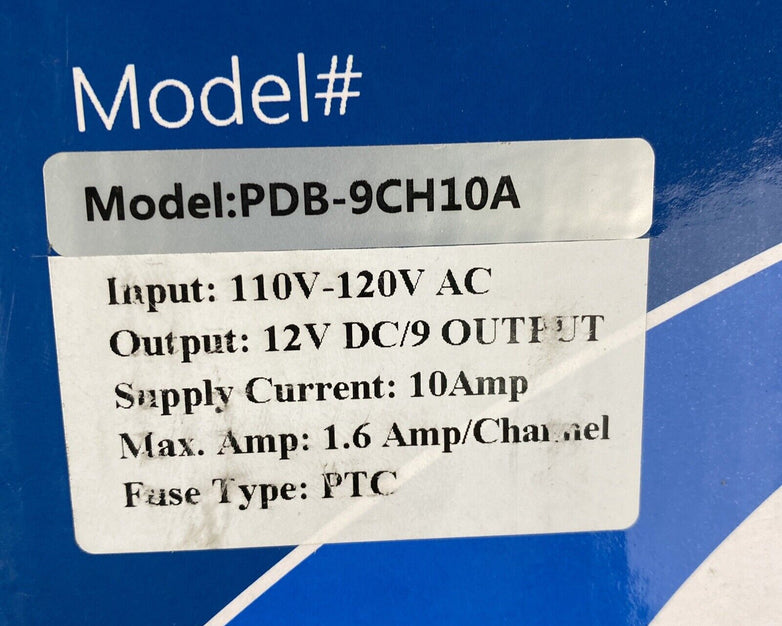 Generic PDB-9CH10A 12VDC 10A Amps CCTV Power Supply