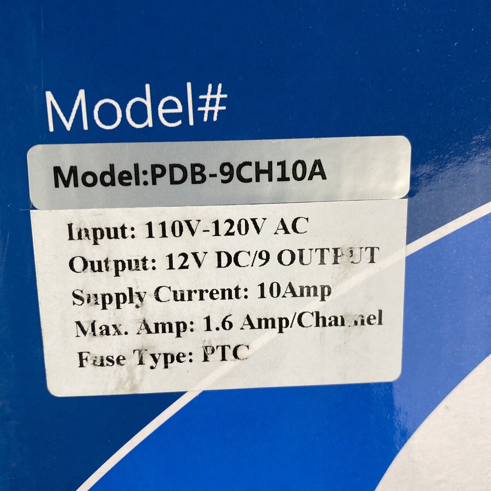 Generic PDB-9CH10A 12VDC 10A Amps CCTV Power Supply