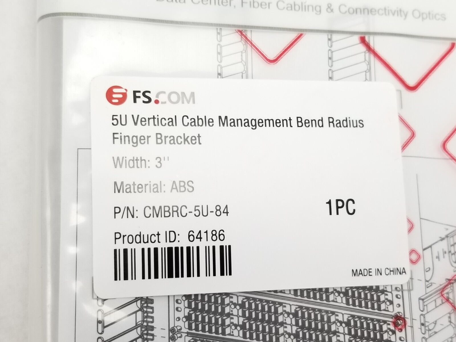 Lot of (8) CMBRC-5U-84 5U Vertical Cable Management Bend Radius Finger Bracket