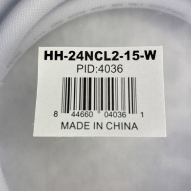Monoprice HH-24NCL2-15-W  15Ft High Speed HDMI Cable White PID 4036