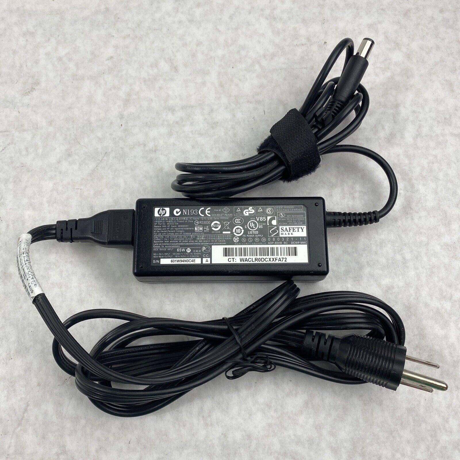 genuine HP 463552-004 laptop charger AC power adapter 463958-001 18.5V 3.5A 65W