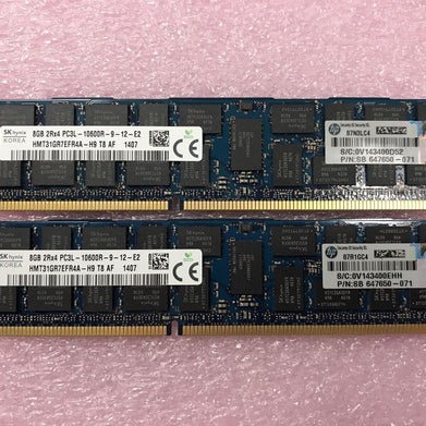 Hynix 16GB Kit 2x8GB 2Rx4 PC3L-10600R-9-12-E2 Ram HMT31GR7EFR4A-H9