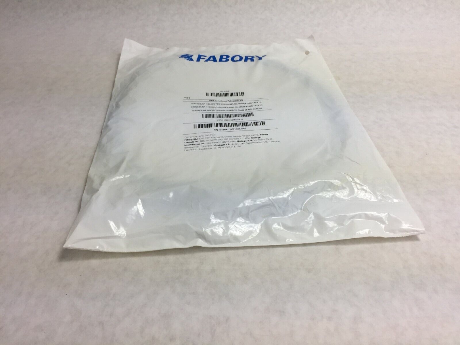 Fabory 1KPL9 AS-568 O-Ring 1/4 x 9.1/2    2 in Package  Factory Sealed