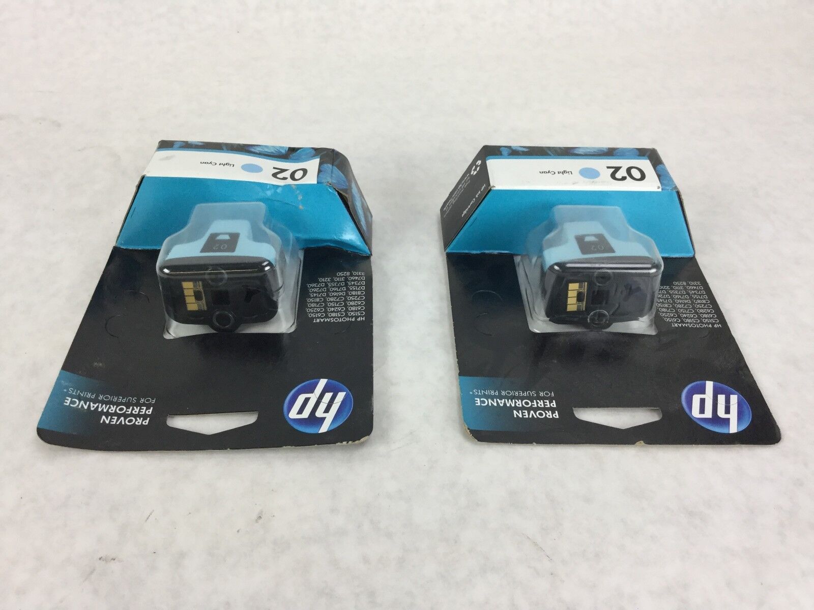 Genuine HP 02 Light Cyan Cartridge C8774WN, Lot of 2, NEW Sealed