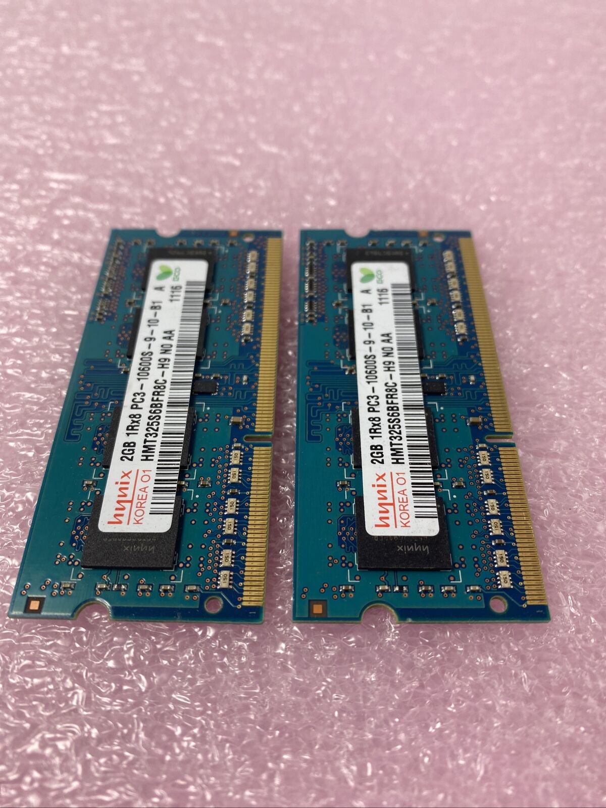 Lot( 2 ) 2GB Hynix HMT325S6BFR8C-H9 SO-DIMM 1333 MHz PC3-10600 DDR3 SDRAM Memory