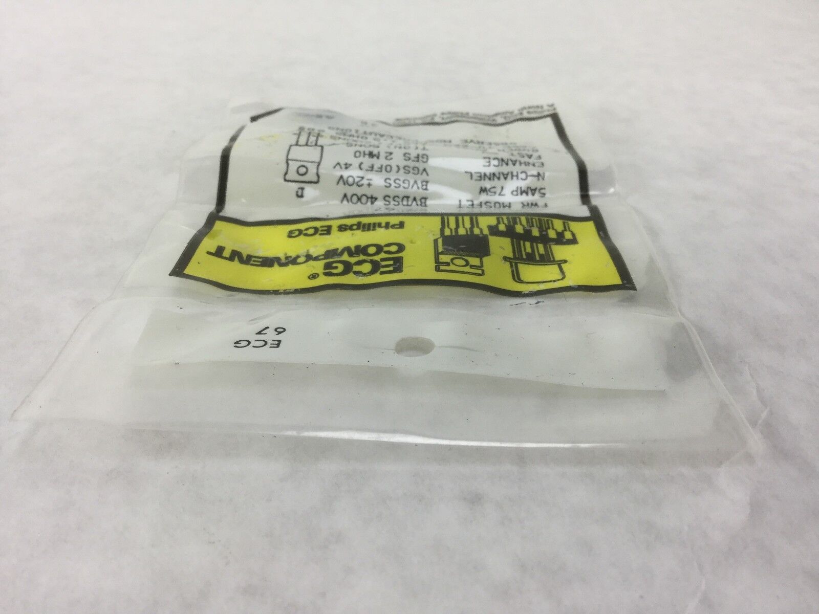 Philips ECG 67 Transistor, PWR MOSFET, 5AMP 75W, NEW SEALED