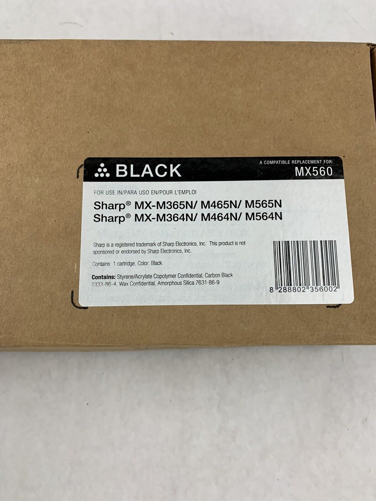 Box opened Mx650 Black toner for MX-M365N