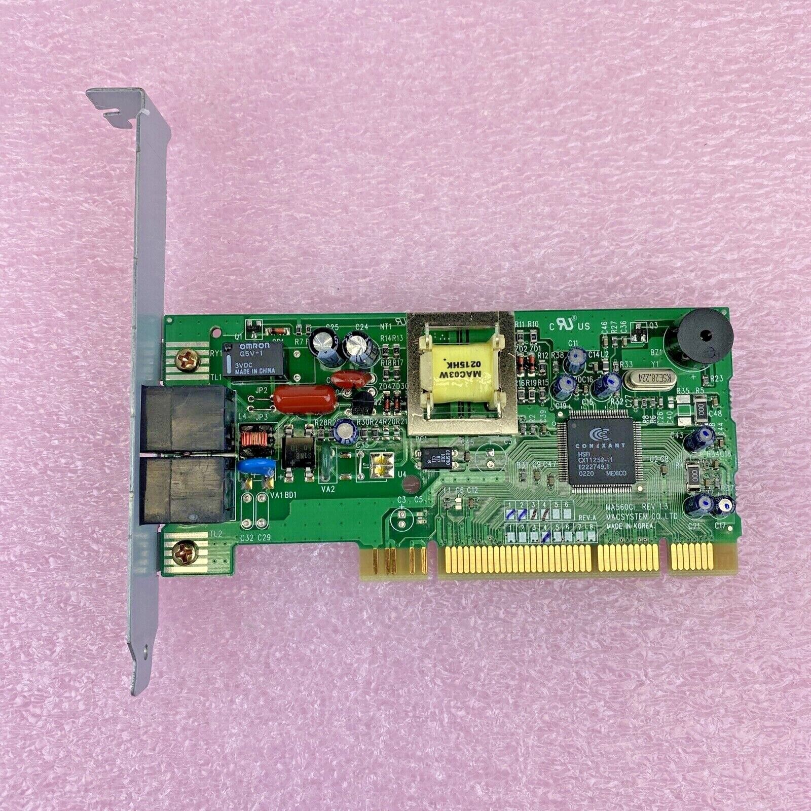 Lot of 2 Macsystem, Inc. MA560CI Conexant 56K fax modem PCI cards