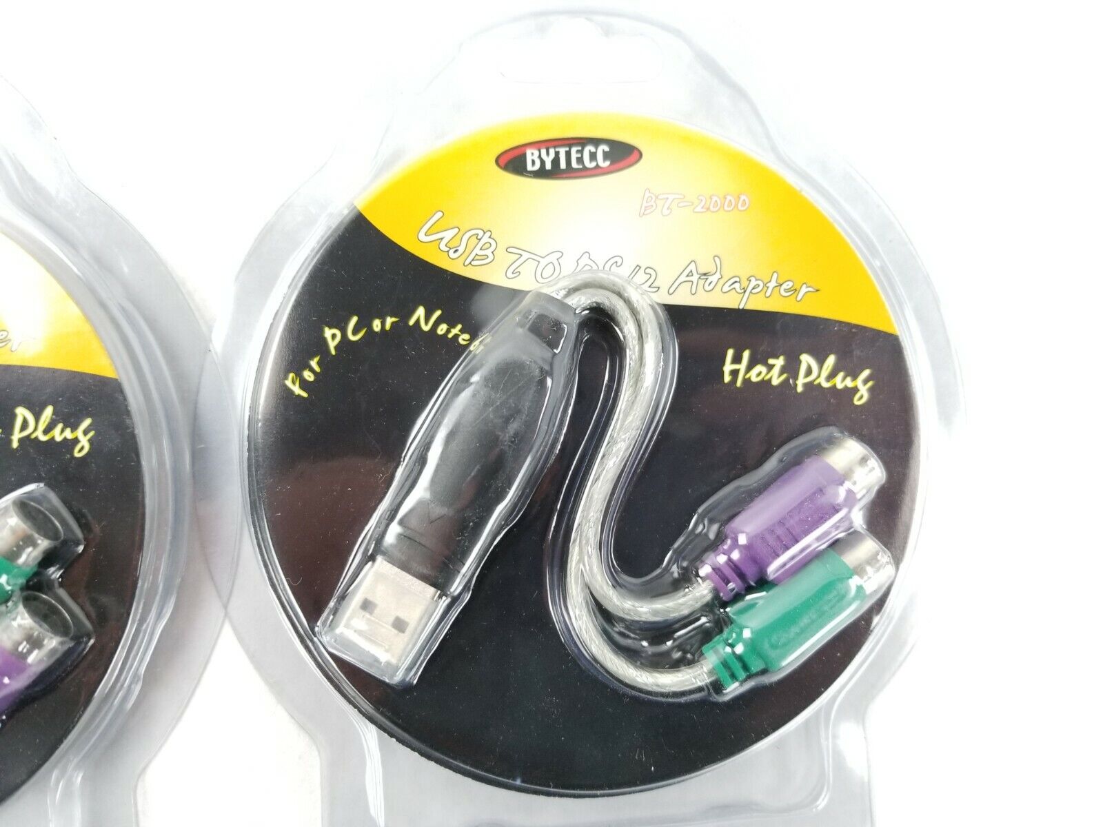 Lot of (2)  BYTECC BT-2000 USB (Male) to PS2 (Female) Adapter