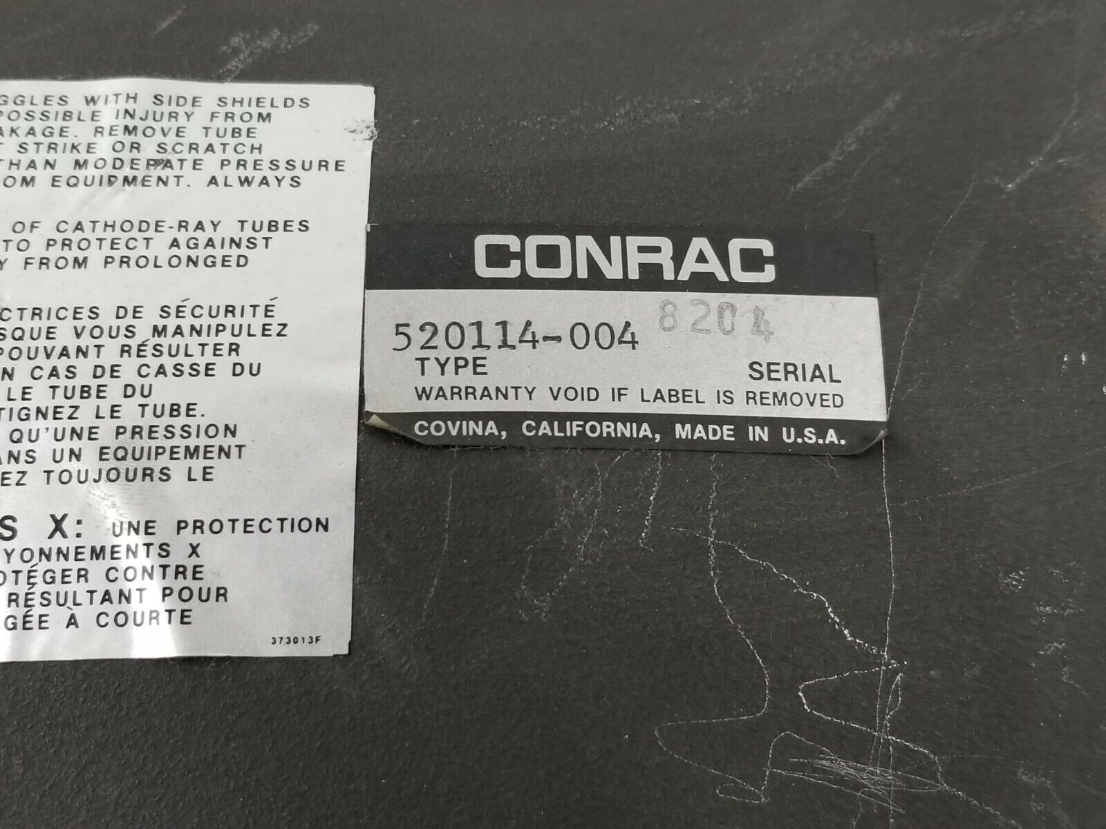 CONRAC Type 520114-004 Model # CAF 14 Untested-Parts or Repair
