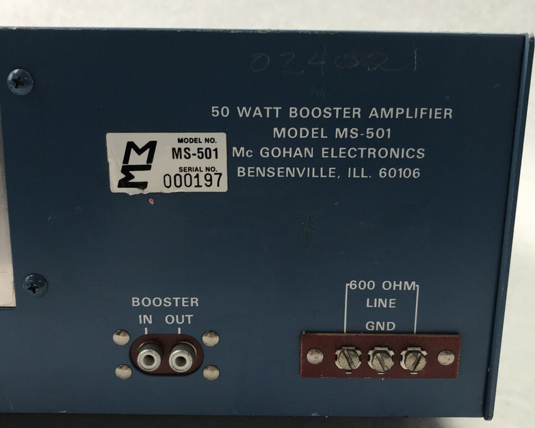 McGohan MS-501 Electronic 50 Watt Booster Amplifier
