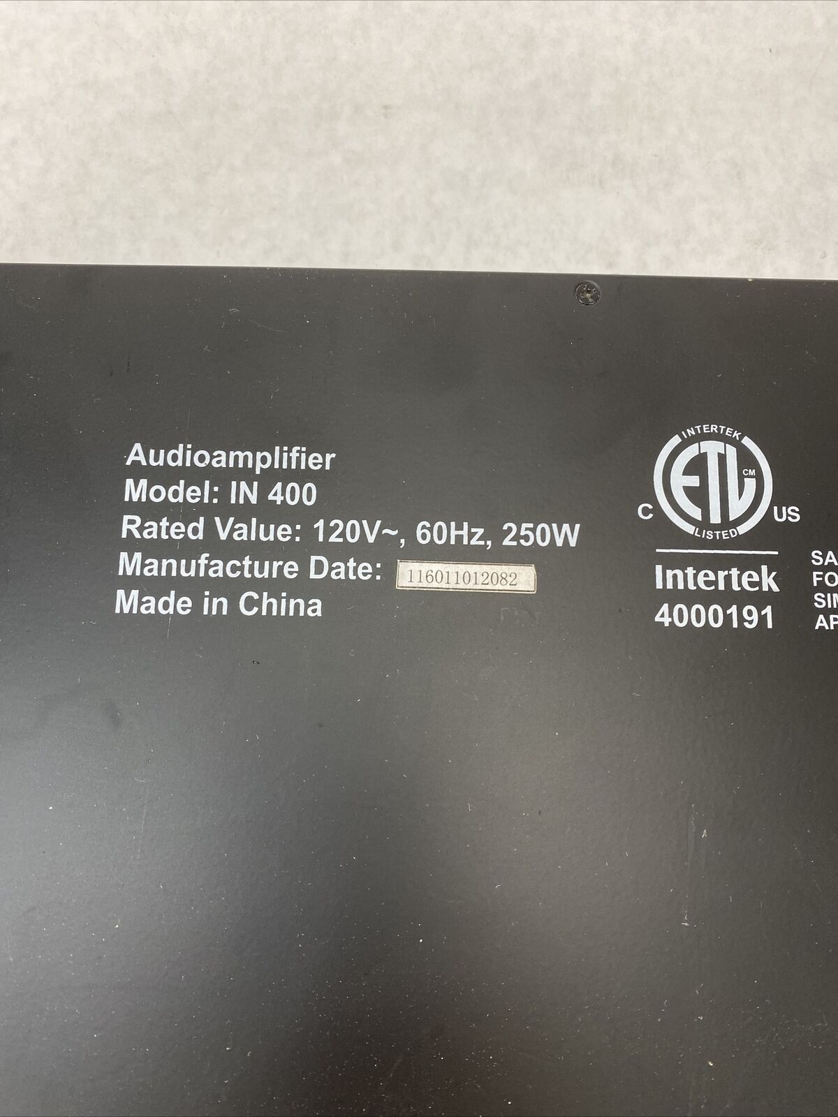 AMAV IN400 Australian Monitor Audio Amplifier NEEDS REPAIR