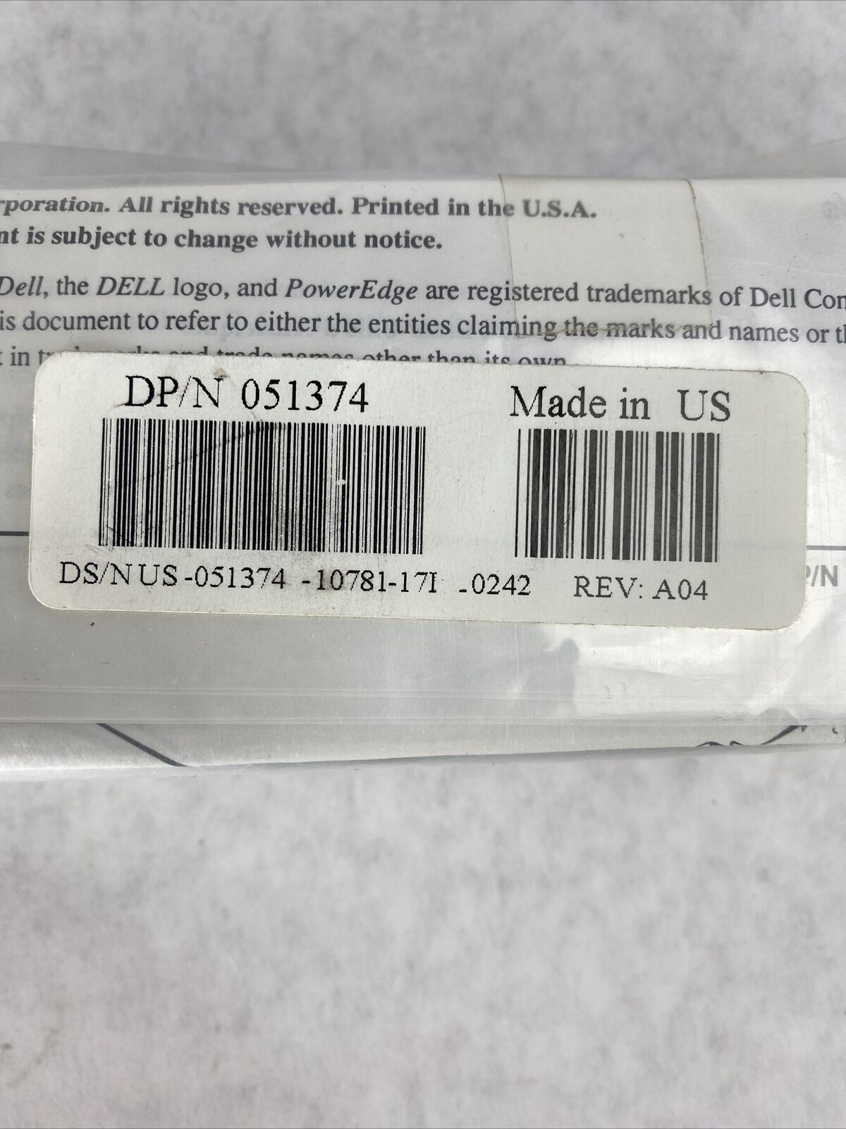 Dell 051374 PowerEdge System Casters NIB USAmade 420-10180