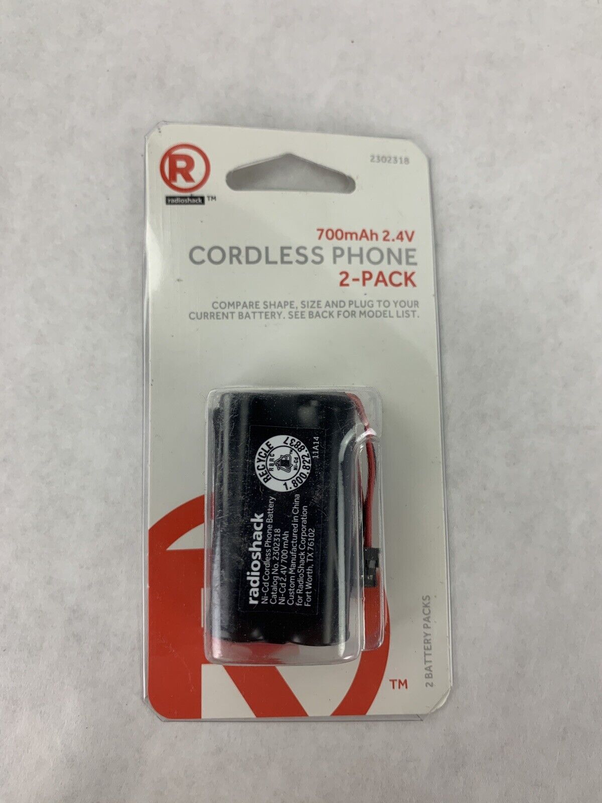 New OEM RadioShack700mAh 2.4 V Ni-MH Cordless Phone Battery 2302318
