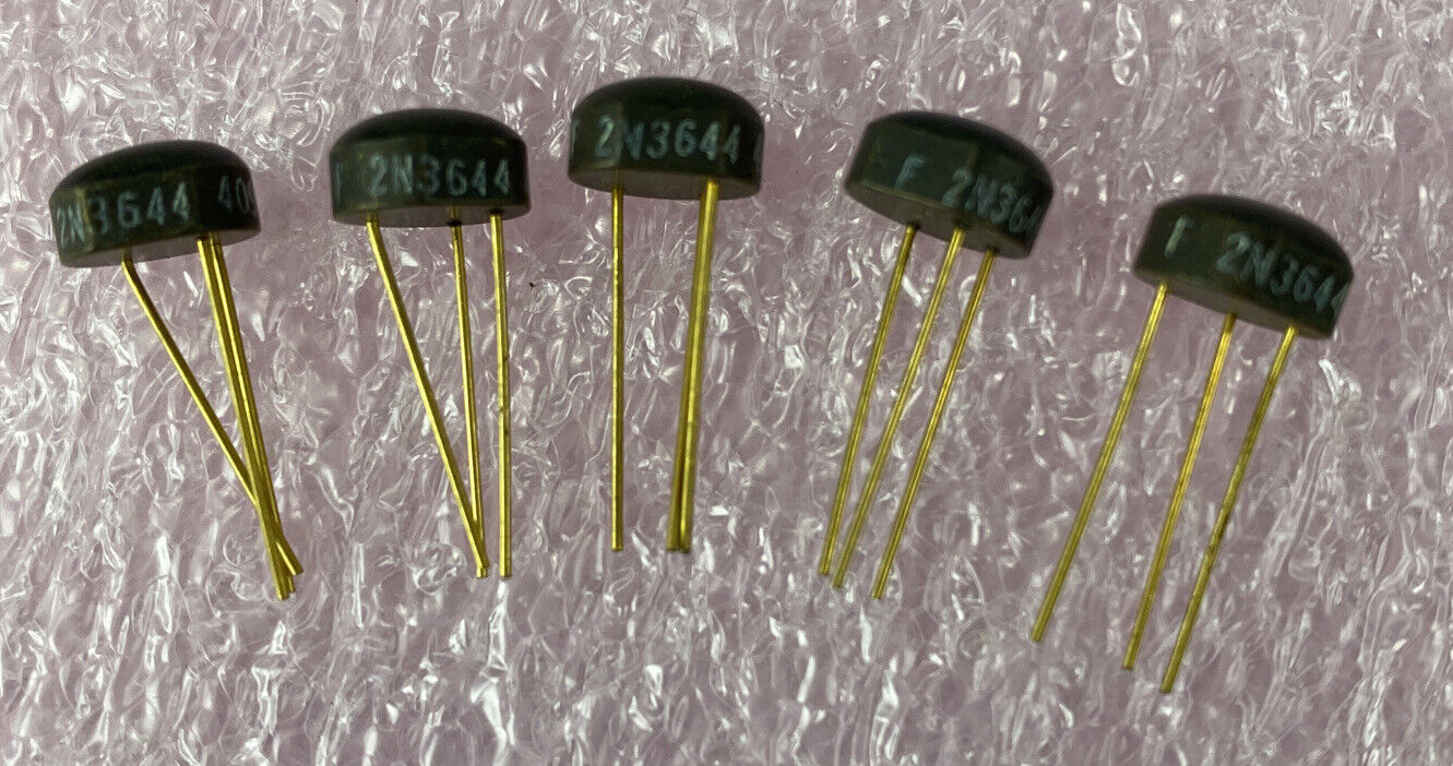 Lot( 5 ) Fairchild 2N3644 Silicon NPN Transistor 409 Globe Tope Gold Leads