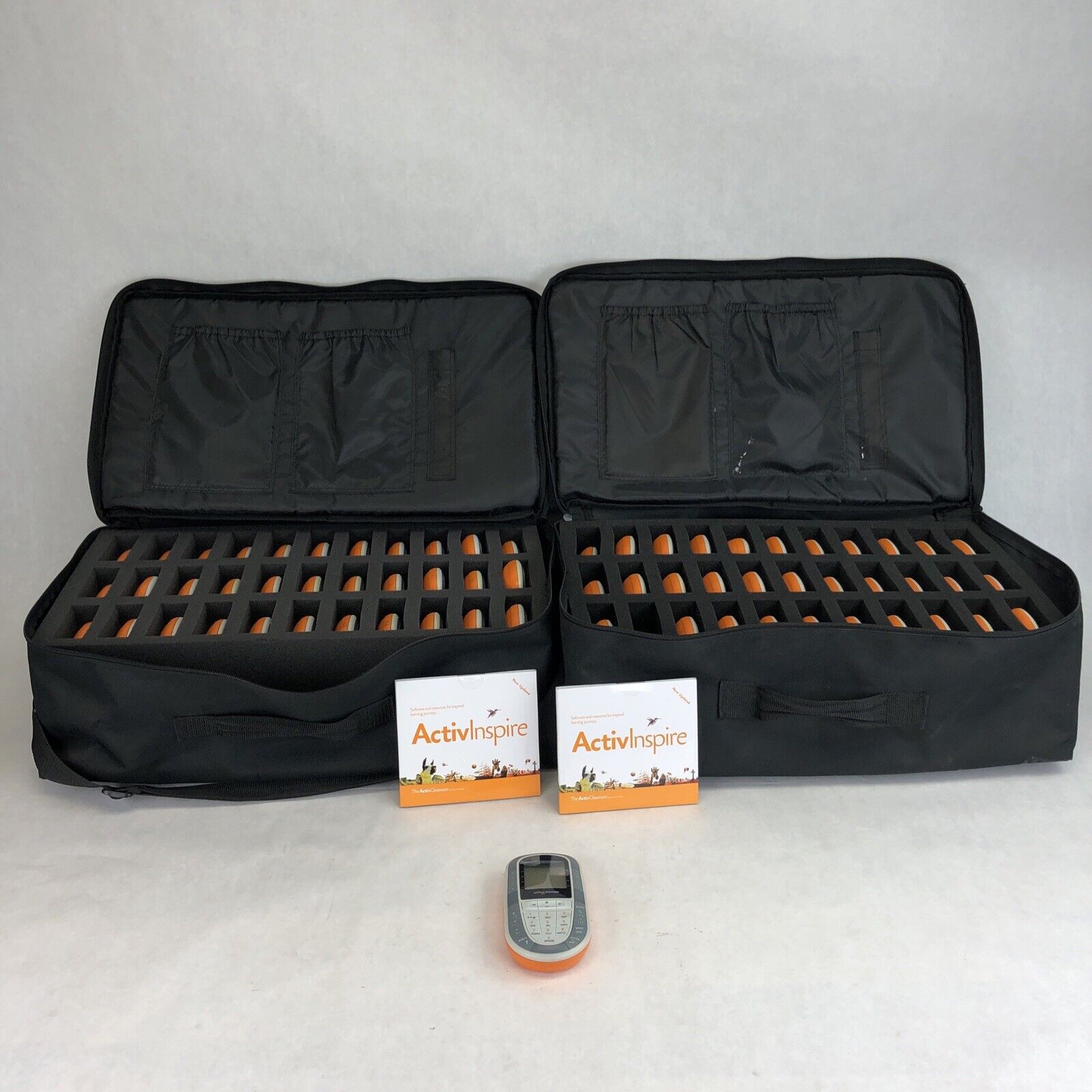 2 Sets of 33 Promethean ActivExpression PRM-AE1-01 Remotes With Carrying Cases