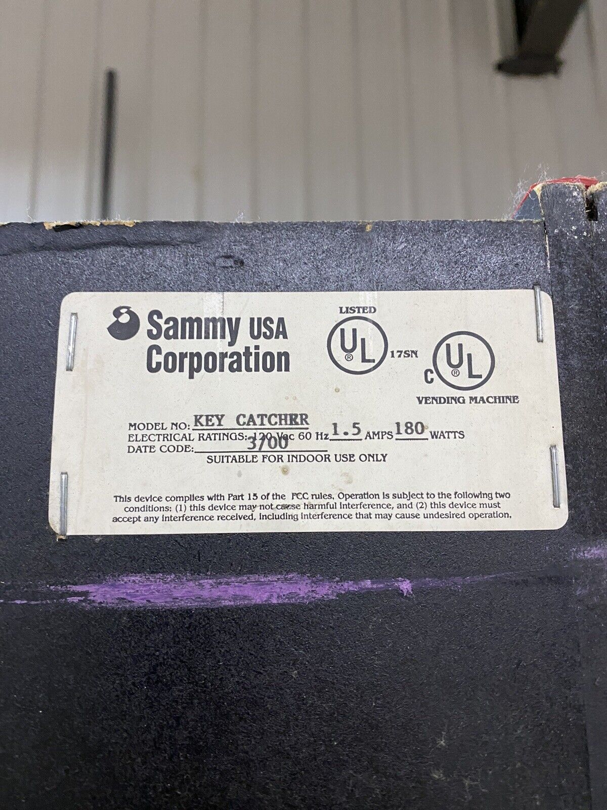 Classic Sammy USA Corp. Key Catcher Redemption Kids Arcade Game