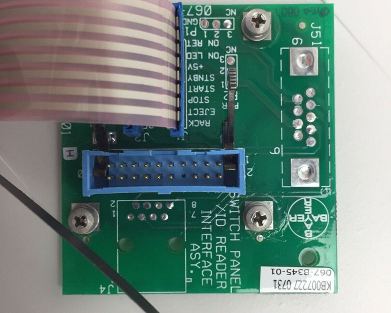 Bayer Switch Panel ID Reader Interface Assy Board 067-B345-02F With Button Panel
