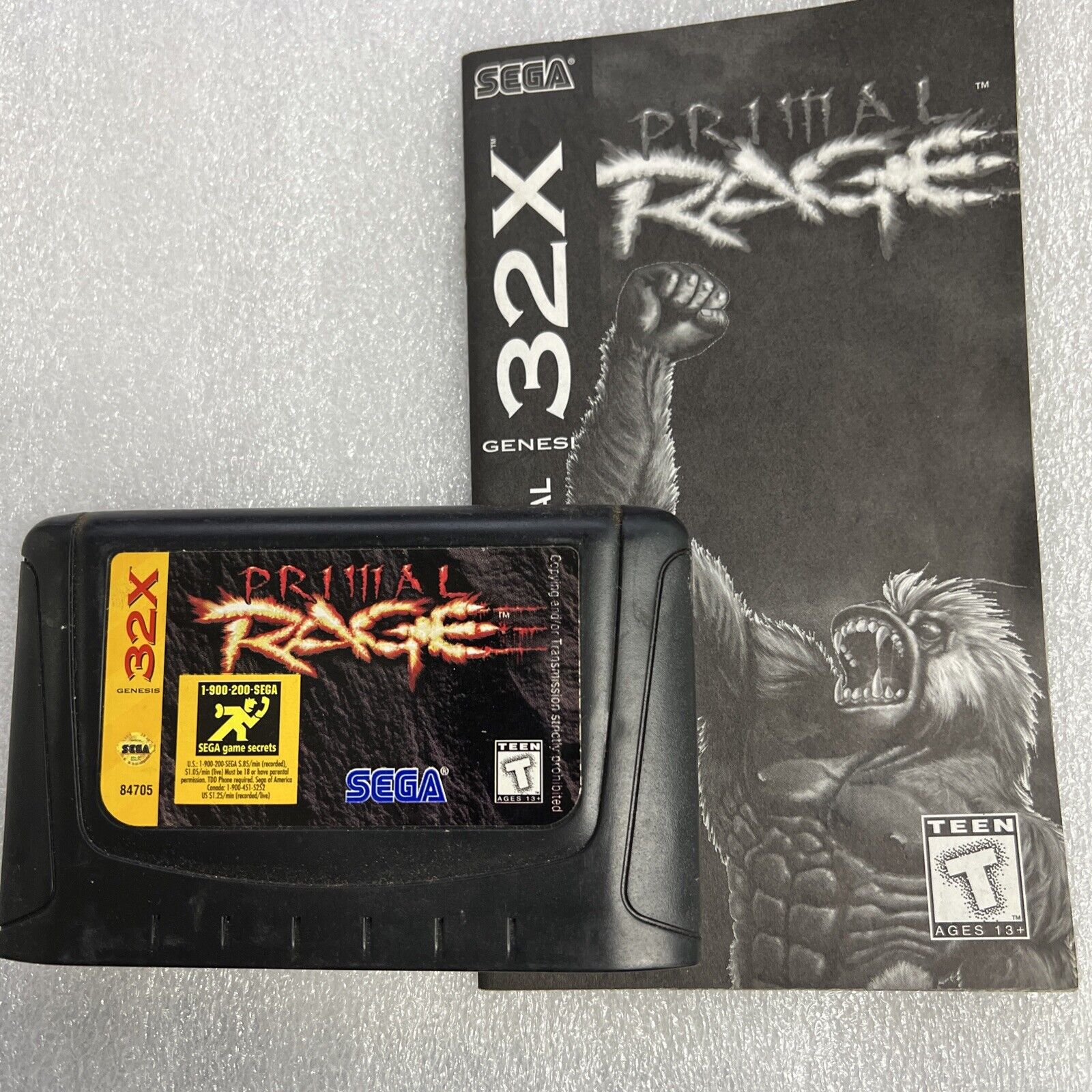 SEGA PRIMAL RAGE 32 X Sega Genesis Classic Video Game w/ Booklet