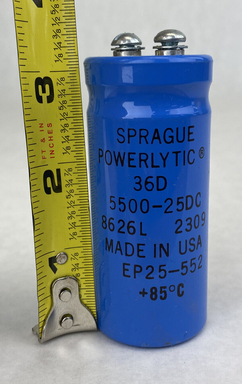 Sprauge 8626L Powerlytic 36D EP25-552 electrolytic capacitor 5500-25DC