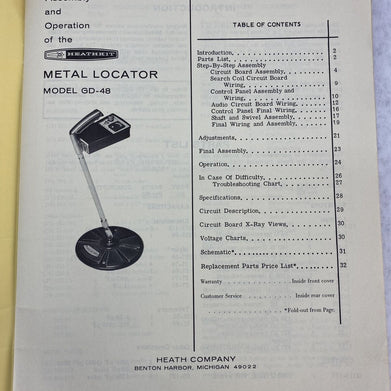 Heathkit GD-48 Metal Locator Assembly Manual 1969 595-984-09