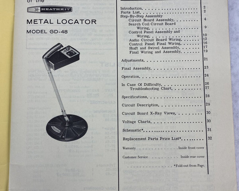 Heathkit GD-48 Metal Locator Assembly Manual 1969 595-984-09