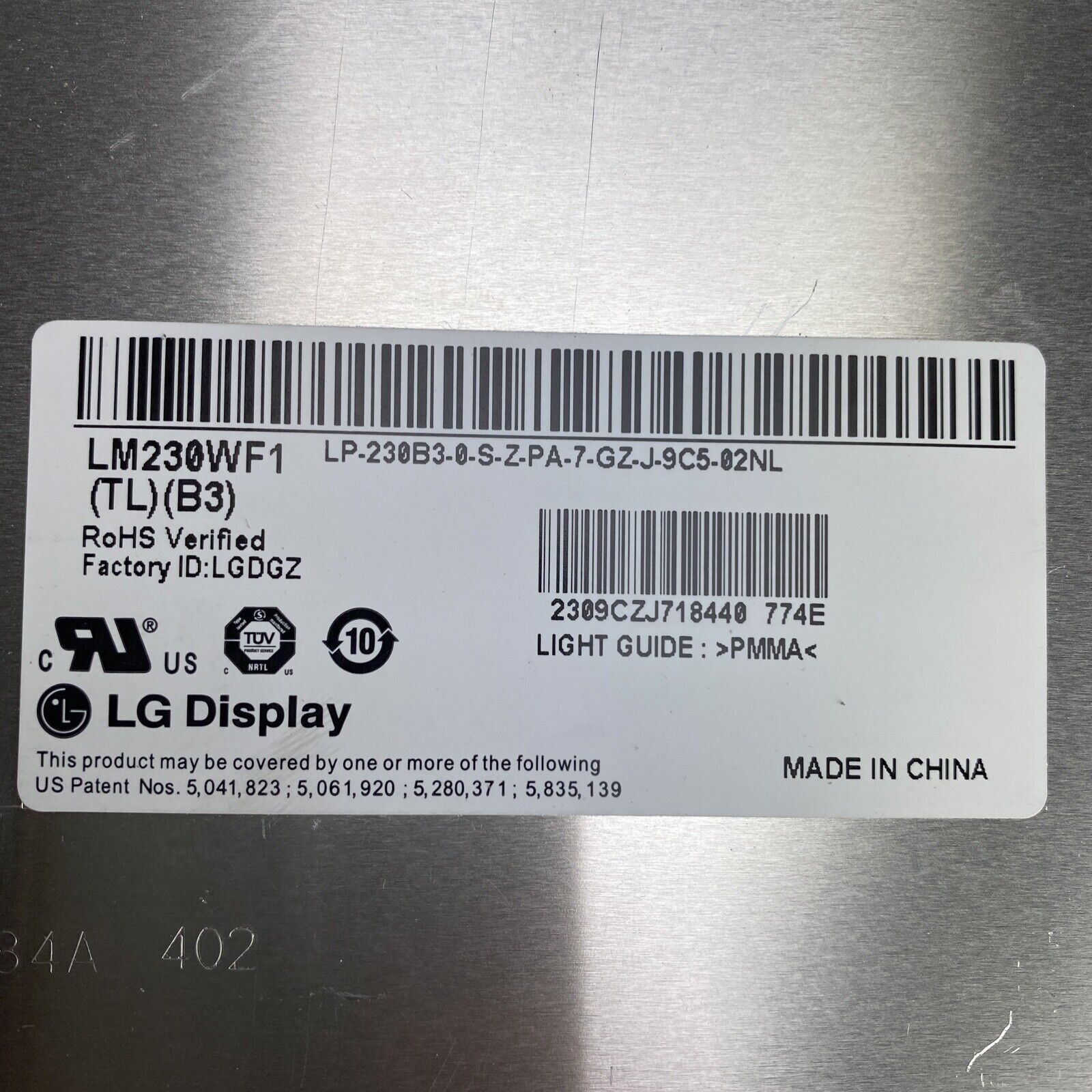 LG LM230WF1 TL B3 23" LCD Glossy Touch Screen from HP Touchsmart 9100
