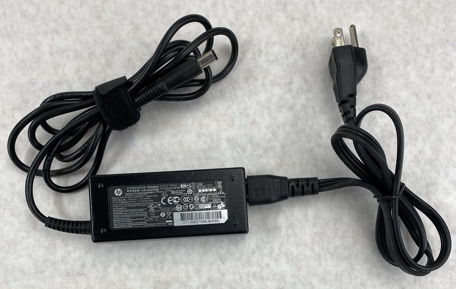 Lot( 5 ) HP 608425-004 65W 18.5V 3.35A AC Power Supply Adapters with 7.4mm Tip
