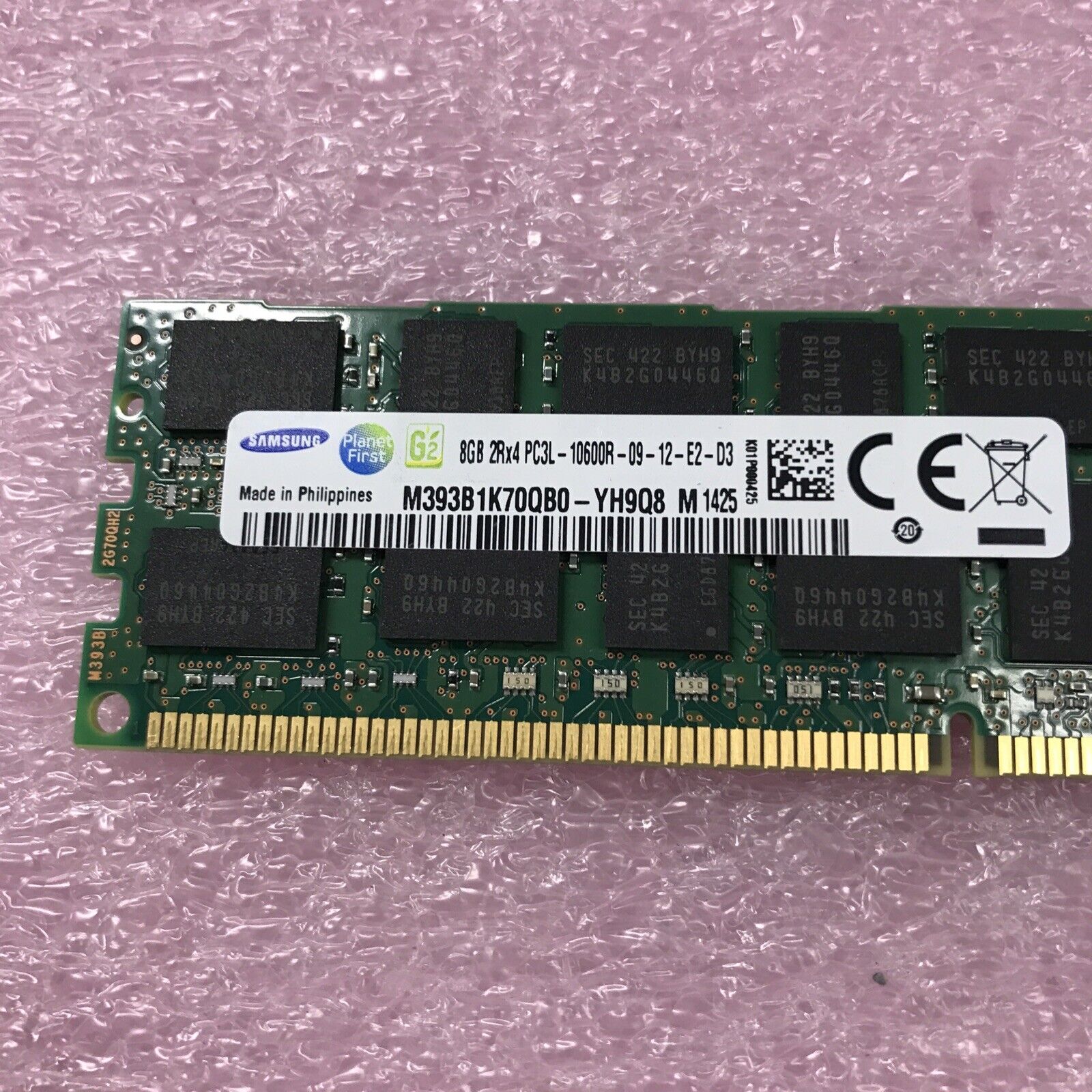 Samsung 16GB Kit 2x8GB 2Rx4 PC3L-10600R-09-12-E2-D3 Ram M393B1K70QB0-YH9Q8