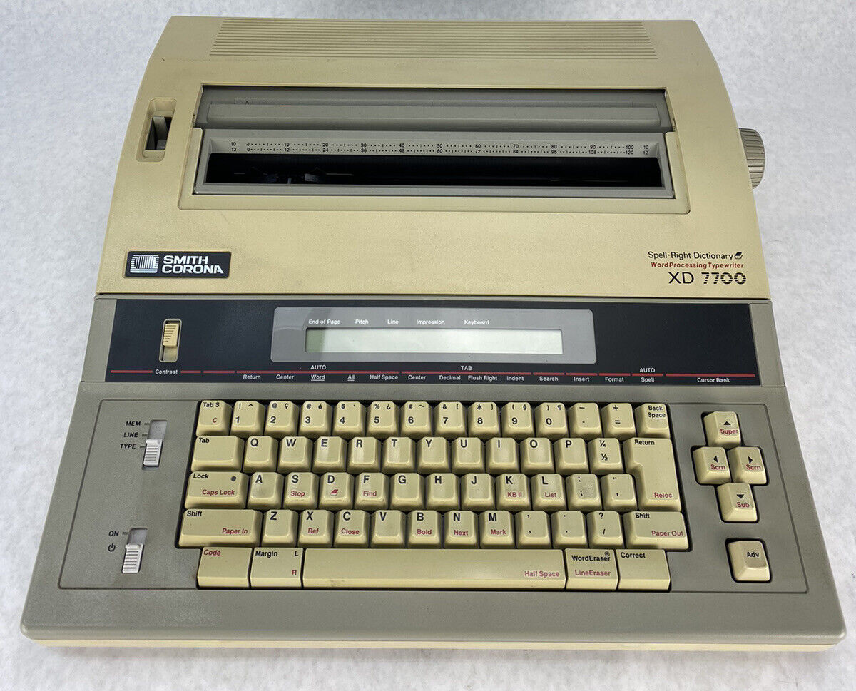 Smith Corona Electric Typewriter XD 7700 Word Processor Dictionary
