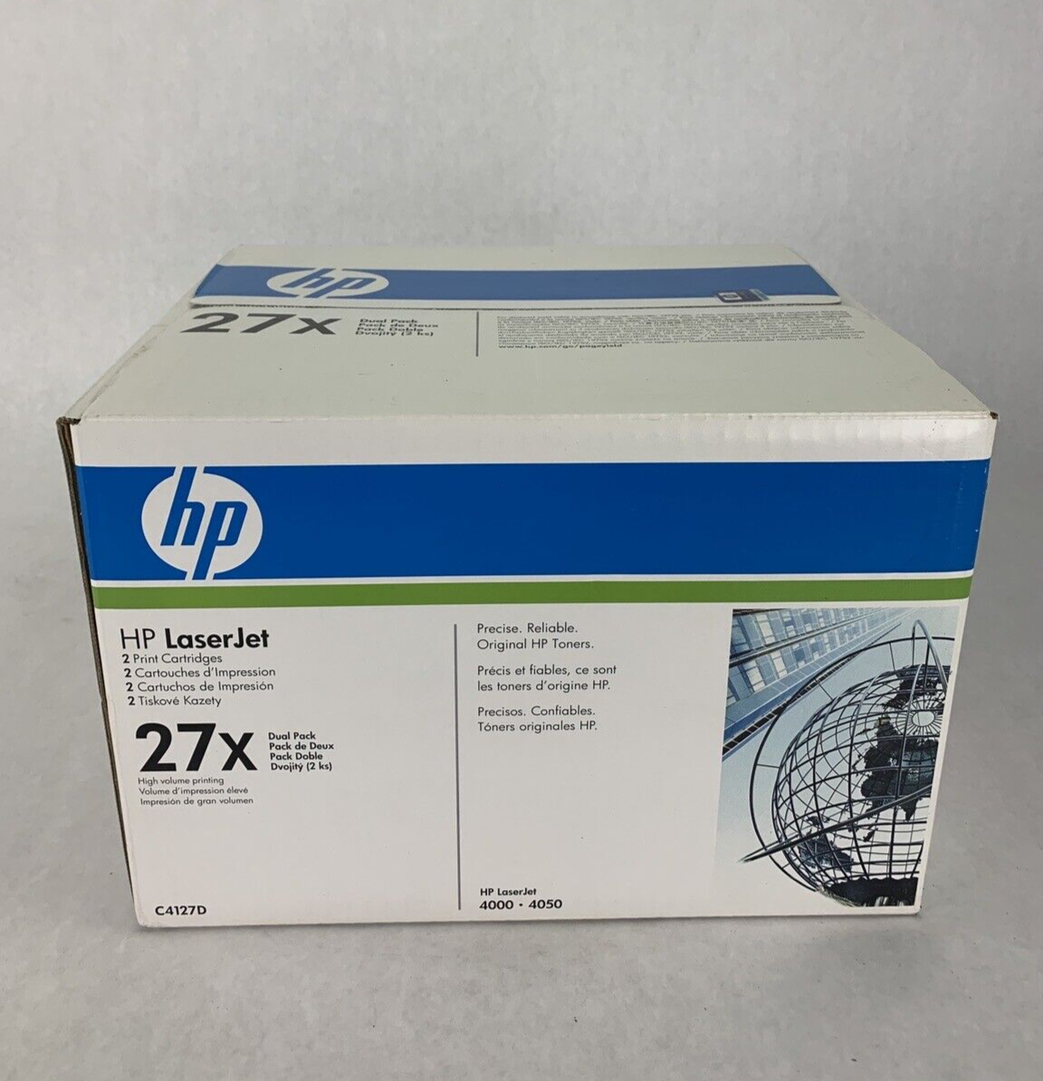 New Sealed OEM HP C4127D Dual Pack 2-27X Black Toner for Laserjet 4000 & 4050