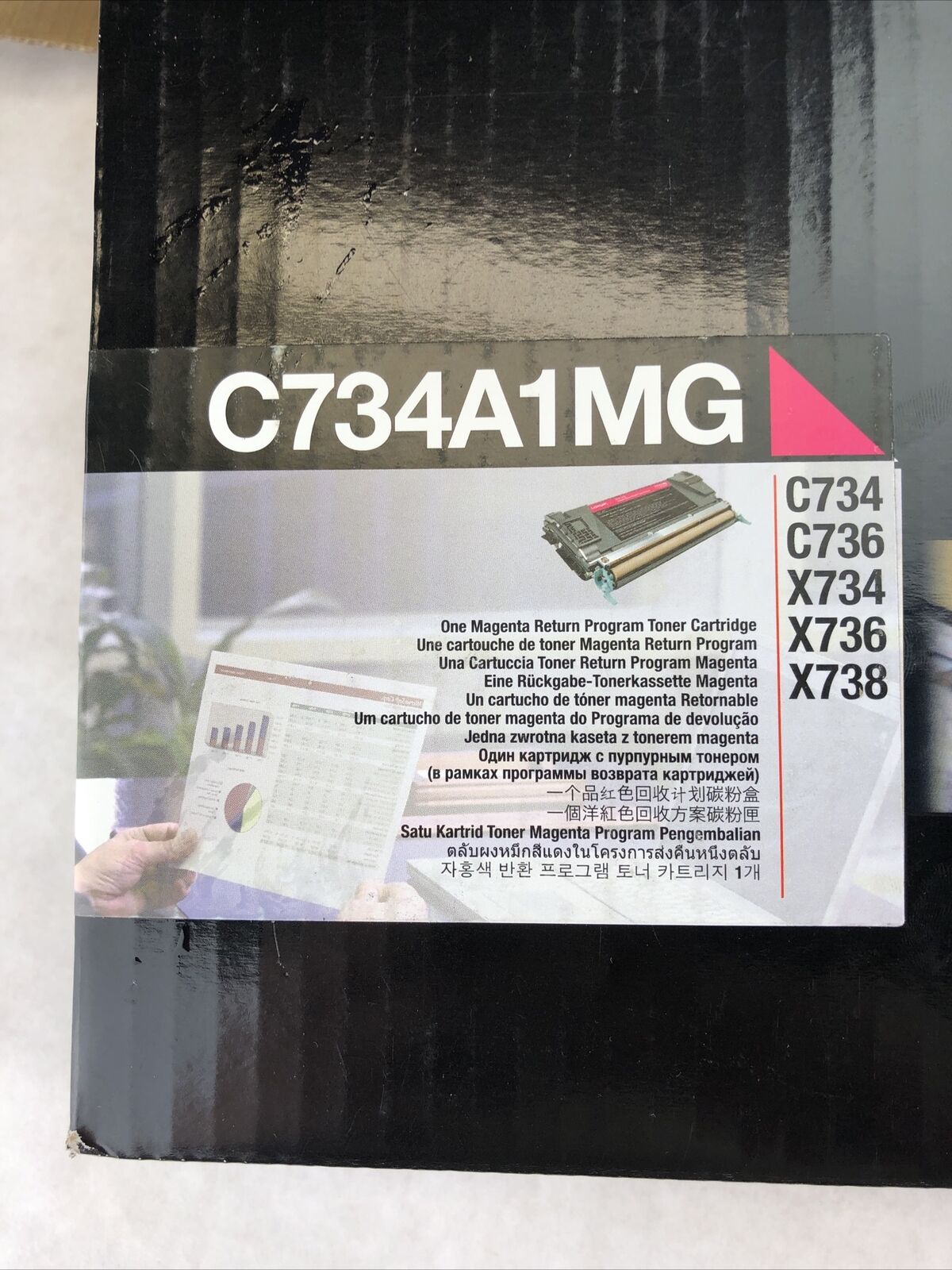LEXMARK C734A1MG Magenta Toner Cartridge C734 C736 X734 X736 X738