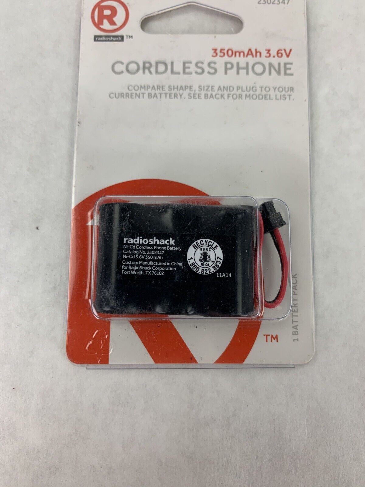 New OEM RadioShack 350Ah 3.6V Ni-MH Cordless Phone Battery 2302347