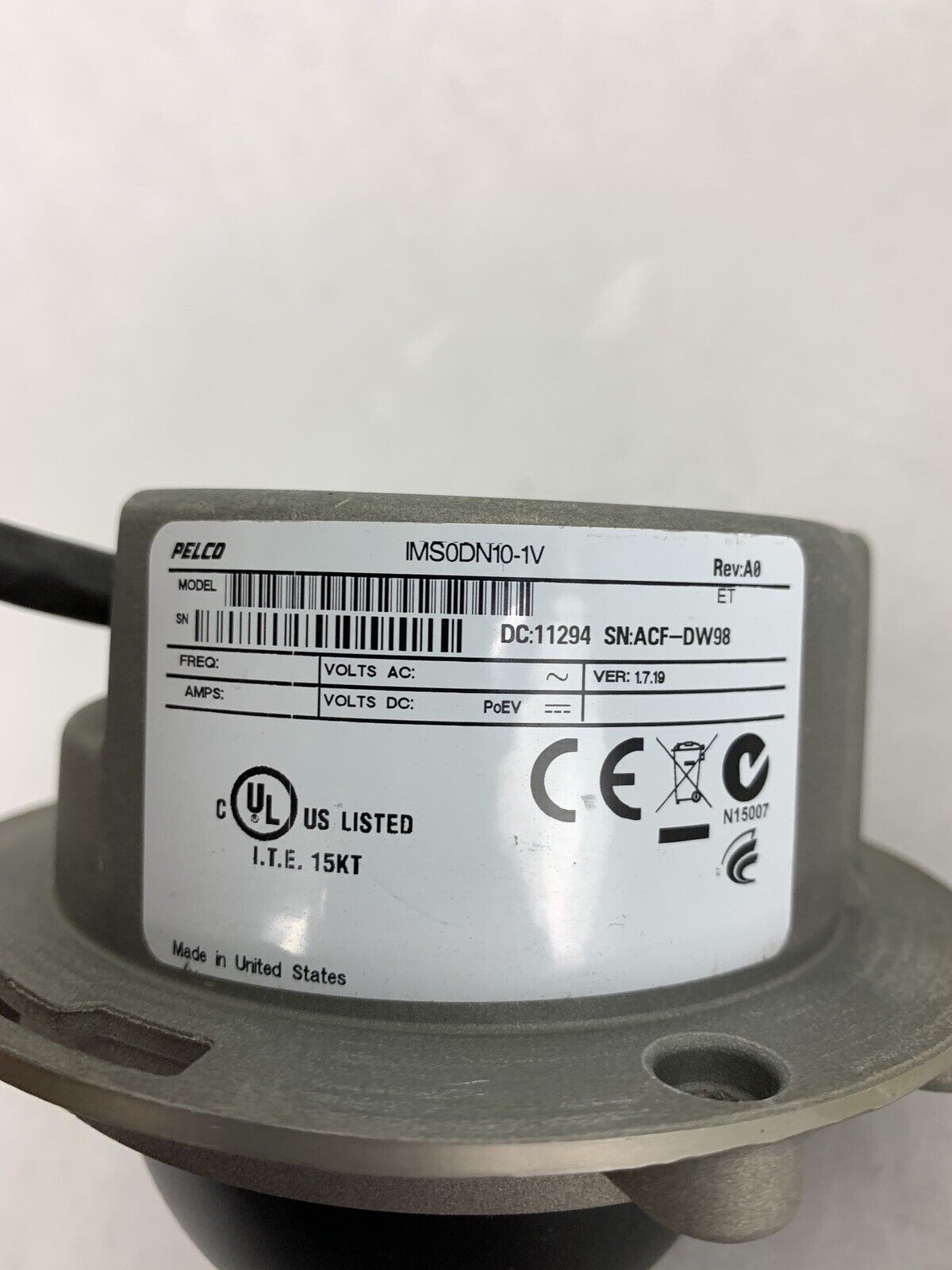 Pelco 3.0C-H4A-D01 Vandal-Resistant Indoor Fixed Dome Camera IMS0DN10-1V
