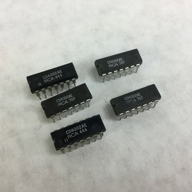 Genuine RCA CD4002AE Integrated Circuit  14 Pin Dip  Lot of 5