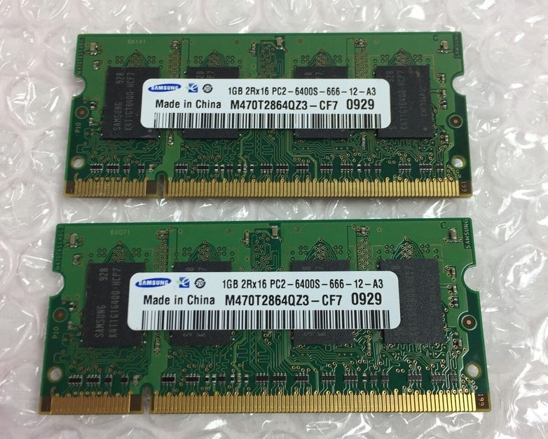 Samsung 2GB (2x1GB) M470T2864QZ3-CF7 2RX16 PC-6400S-666 -12-A3 Laptop RAM