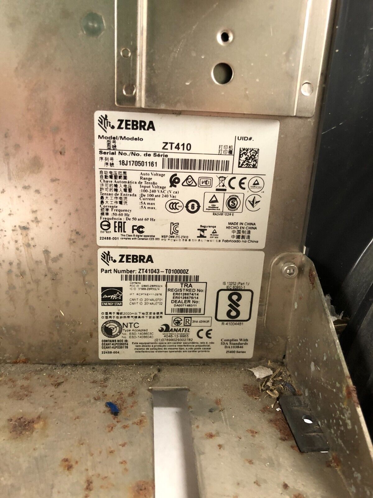 ZEBRA ZT410 300dpi ZPL Industrial Direct Thermal Label Network USB -Parts/Repair