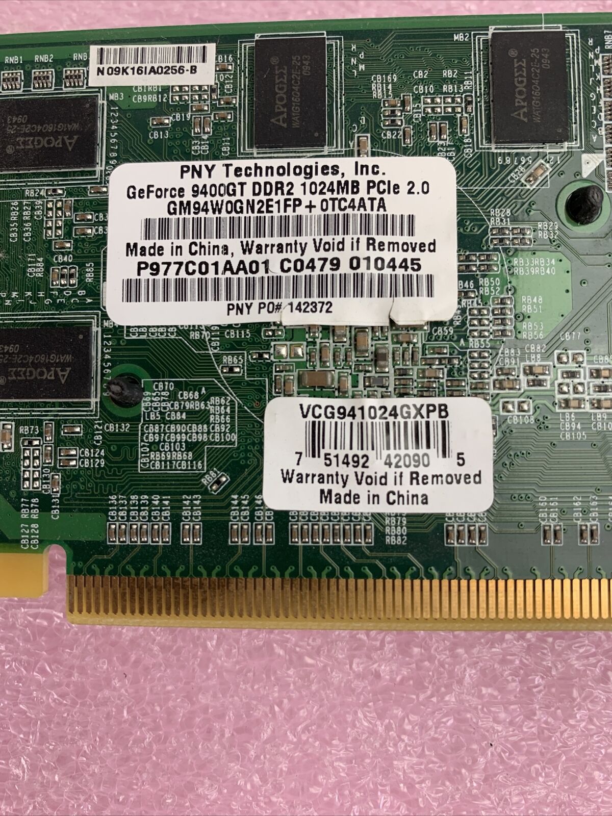 PNY Nvidia GeForce 9400GT DDR2 1024MB PCIe 2.0 Graphics Card