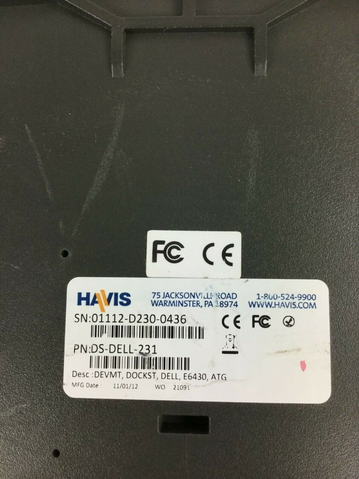 Havis Docking Station DS-Dell-231 Dell Latitude E6430 ATG without key