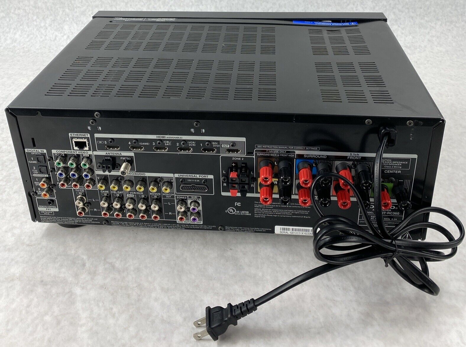 Onkyo HT-RC360 7.2 Channel Network Audio Video Receiver NO SOUND parts repair