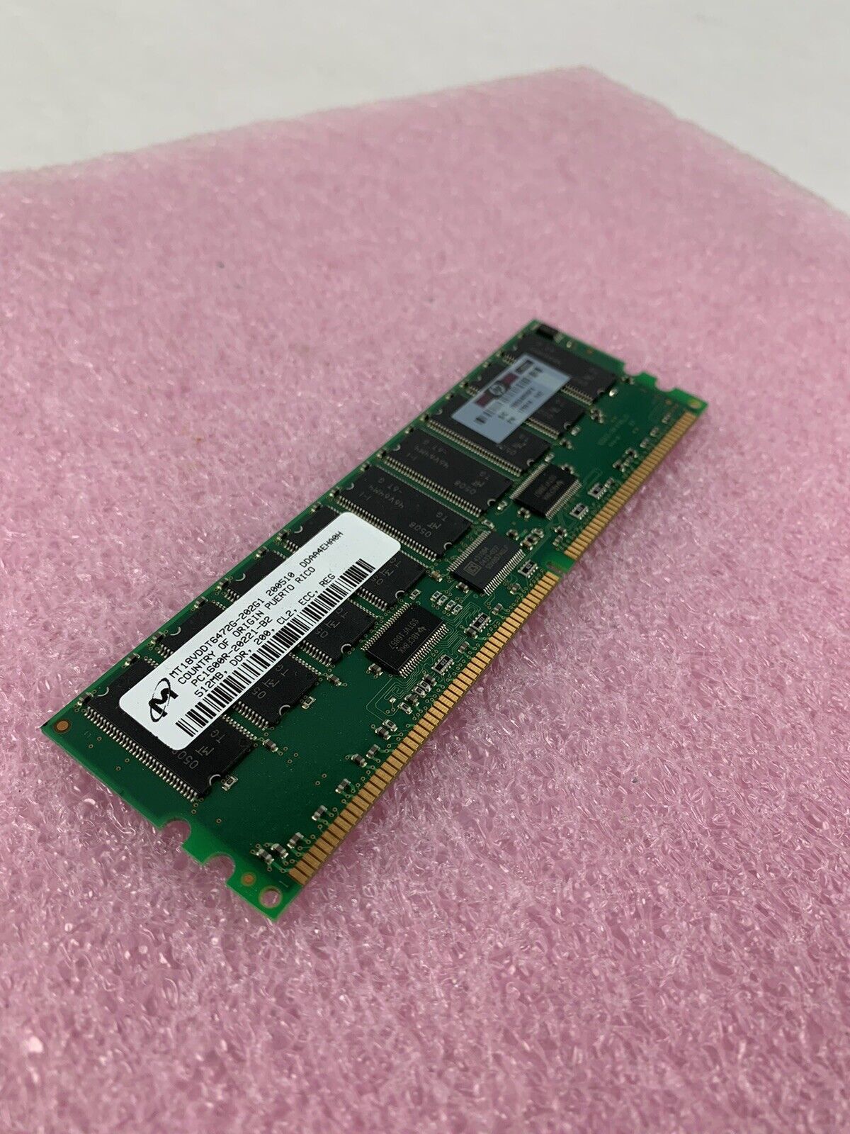 Micron MT18VDDT6472G-202G1 PC1600R-20221-B2 512MB DDR Server Memory RAM