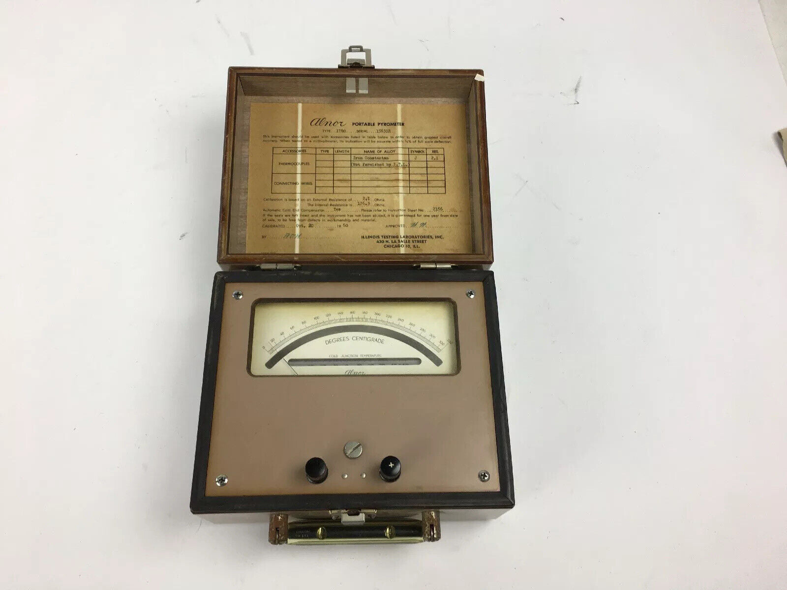 Alnor Portable Pyrometer 1760, Vintage, Pneumatic Airflow Tester