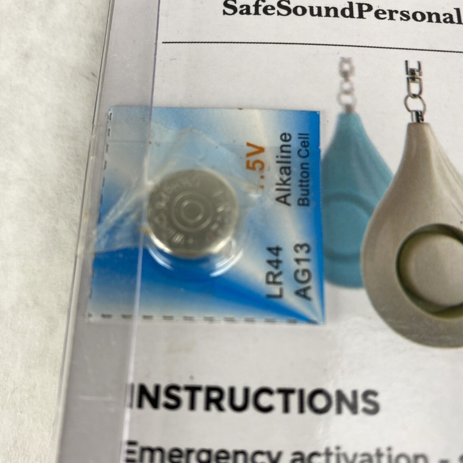 Safesound Personal Emergency Alarm Keychain White 125 Decible Siren