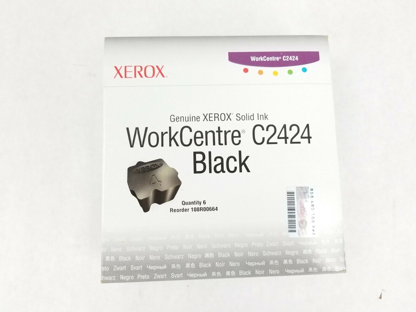 Xerox Black Solid Ink Cartridge WorkCentre C2424 - 6 Pack