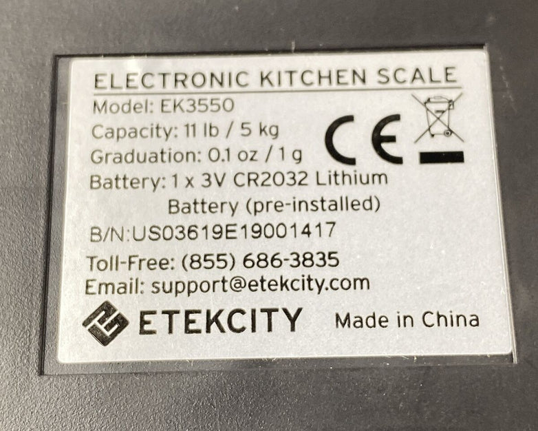 Etekcity EK3550 Electronic Kitchen Scale