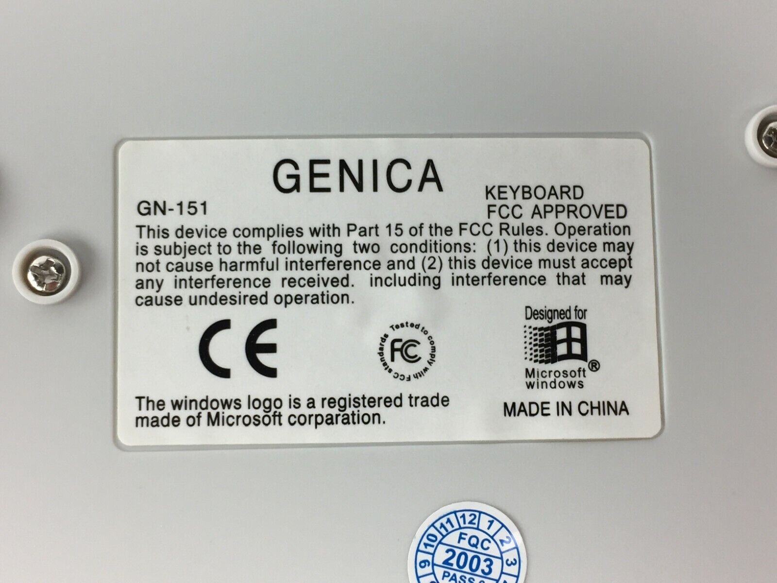 Genica GN-151 108-Key For Windows NEW