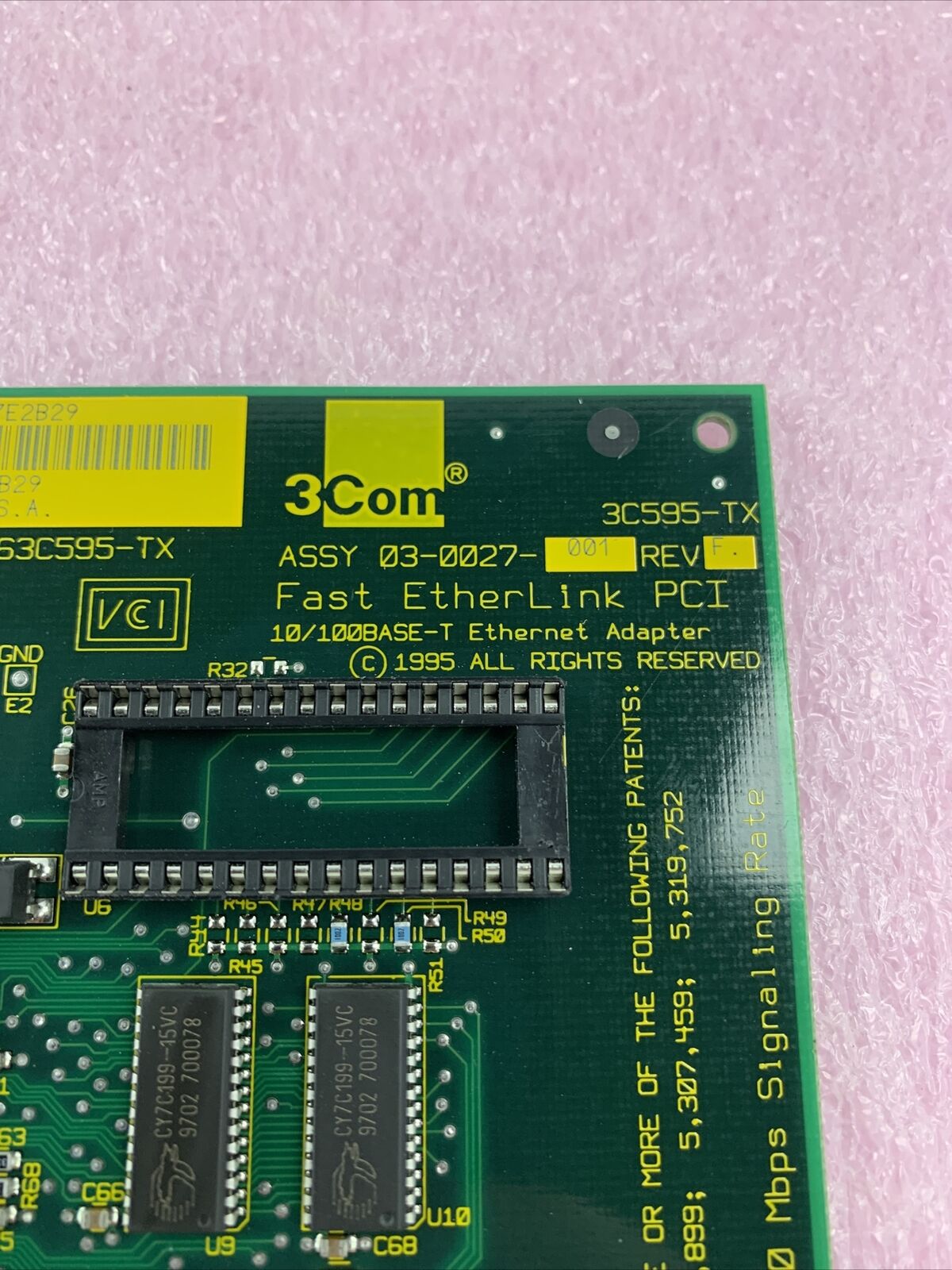 3Com 03-0027-001 REV C DF63C595-TX Fast EtherLink PCI 3C595-TX 10/100 Mbps